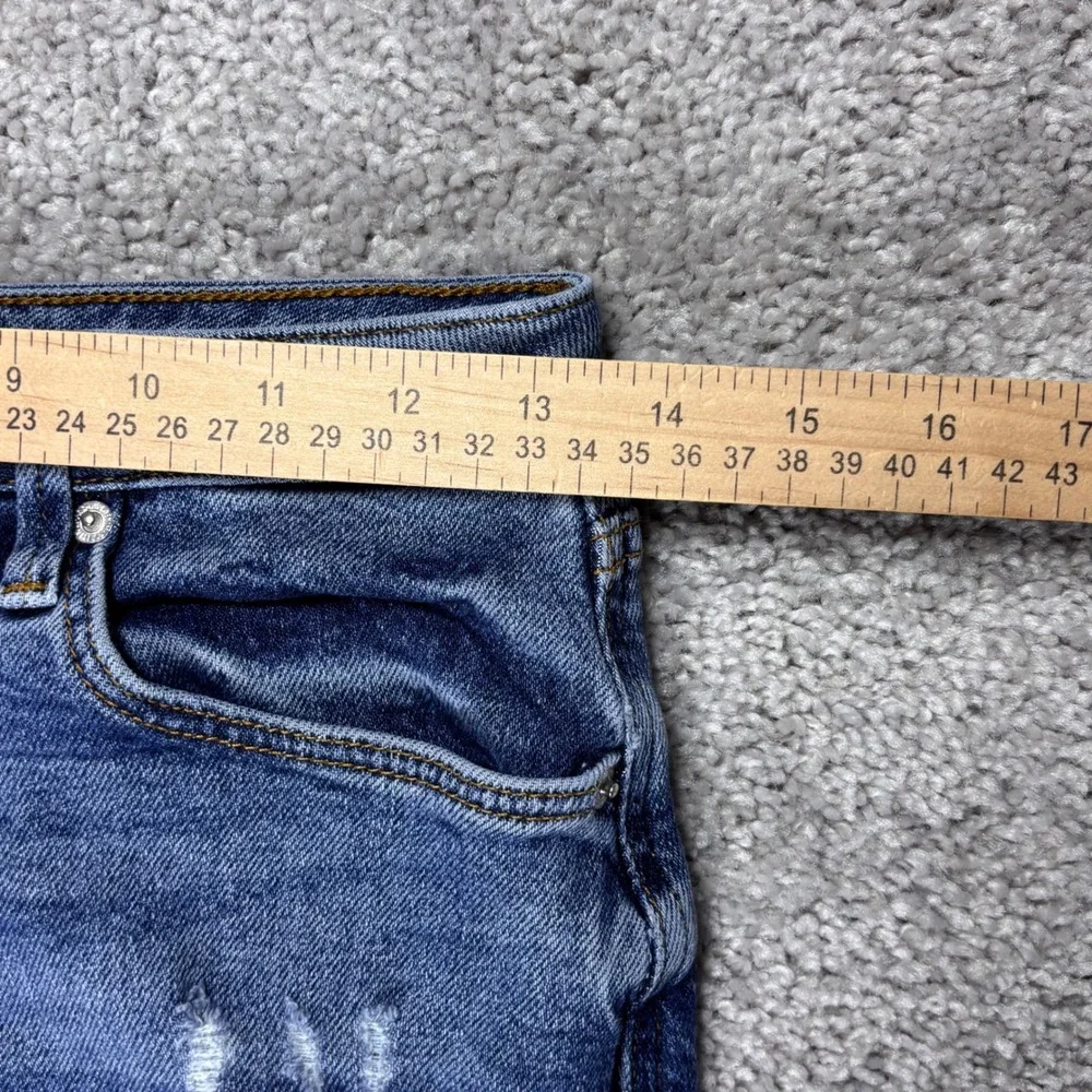 Forever 21 Womens High Rise Skinny Distressed‎ Button Fly Blue Jeans Size 28